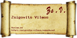 Zsigovits Vilmos névjegykártya