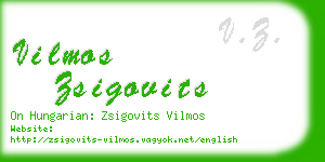vilmos zsigovits business card